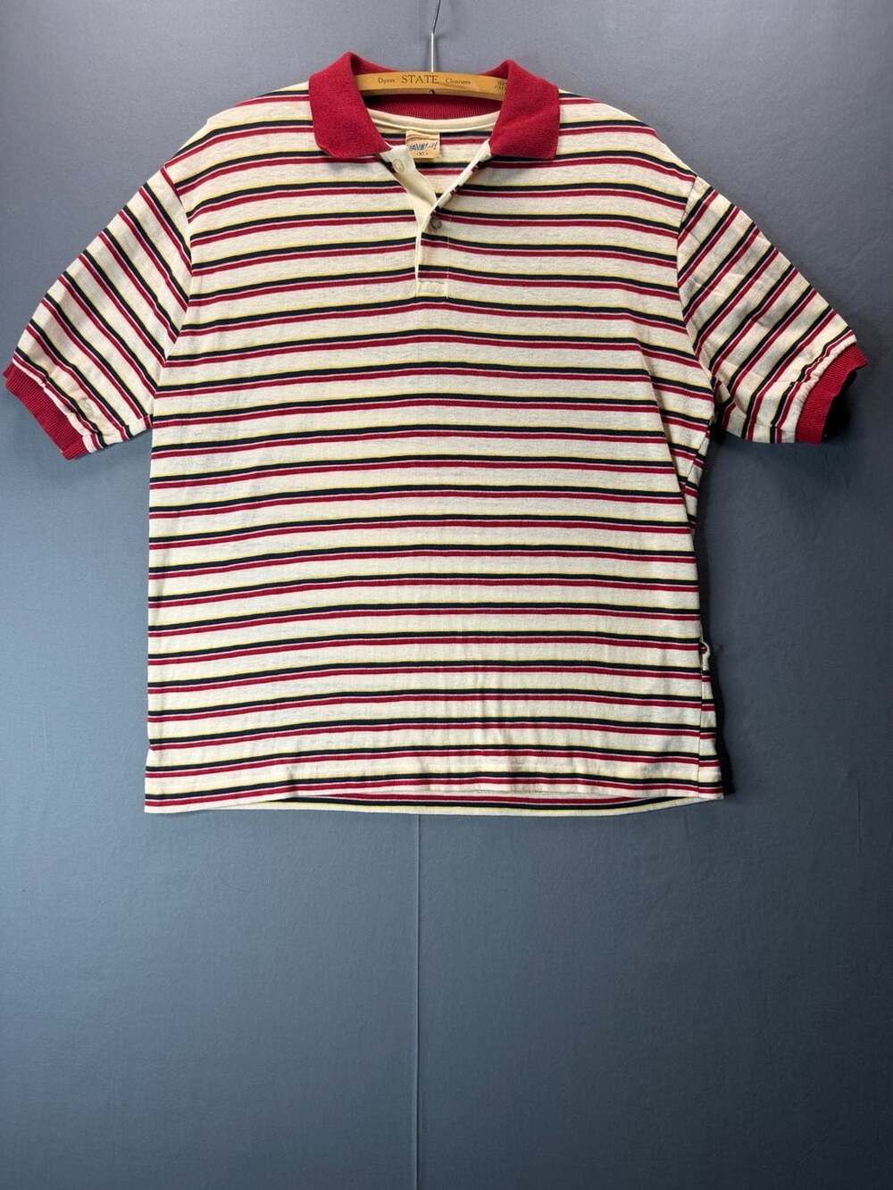 Vintage 70’s Jantzen Striped Polo Shirt XL Multicolor Short Sleeve True Vintage